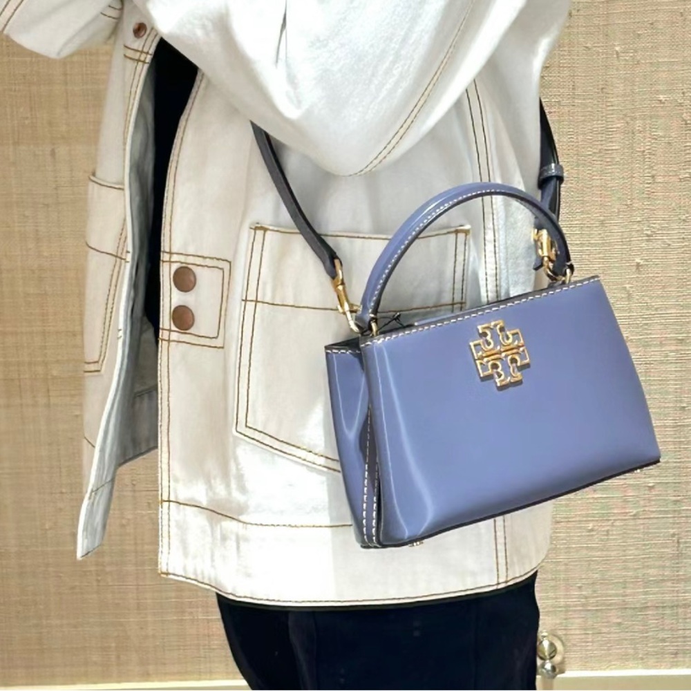 Tory Burch Britten purple top handle handbag